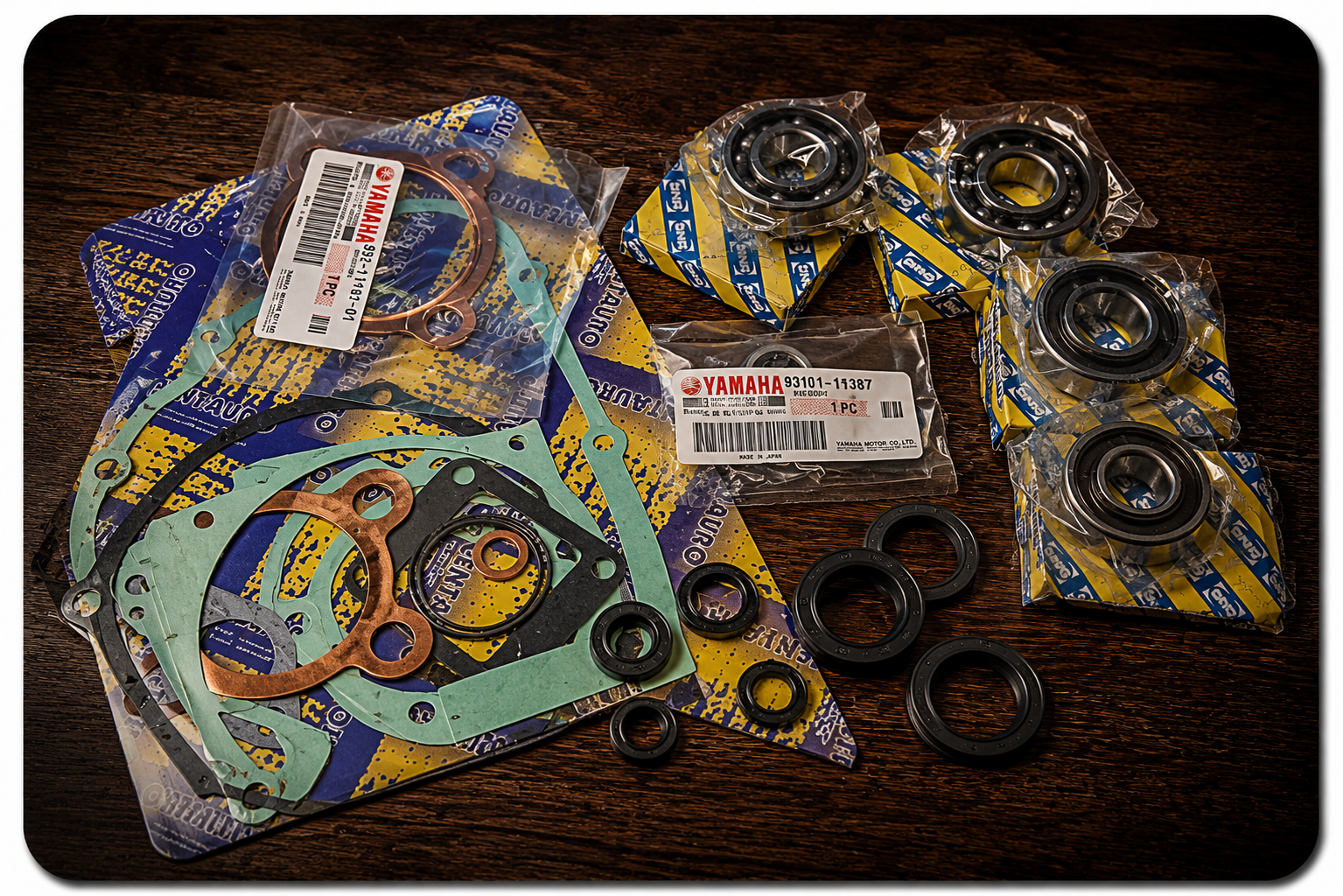 Complete engine rebuild kit for trial bikes: Yamaha, TY, Bultaco, Montesa, Ossa, Fantic, Honda, SWM